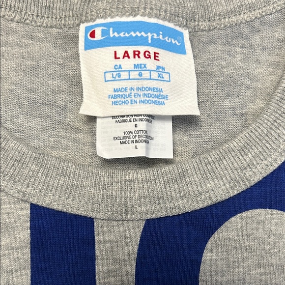 Champion Blue and Gray All-Over Print T-Shirt - Picture 2 of 3